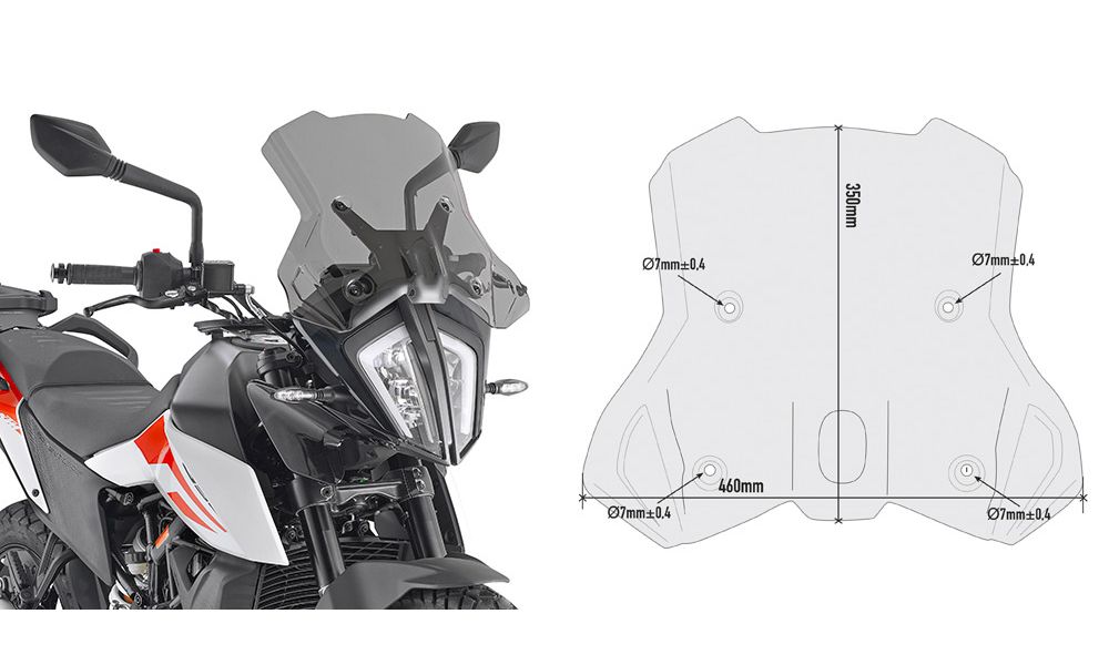 GIVI SCREEN SMOKED 35 X 46 CM FOR KTM 890 ADVENTURE 