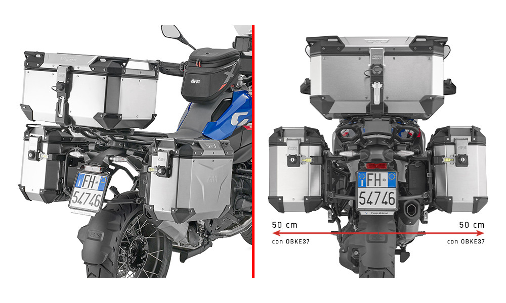 Portavaligie laterale PL ONE-FIT VALIGIE Monokey CAM SIDE Givi per BMW R 1300 GS