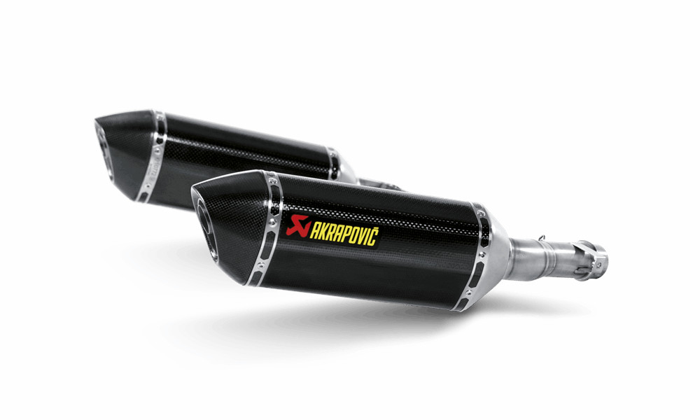 Akrapovic Paire de echappements Slip on line enveloppe/flasque en Carbone,homologué pour Kawasaki Z 1000 / SX