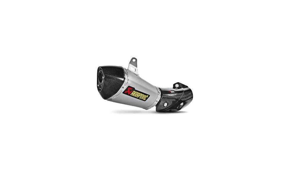 AKRAPOVIC EXHAUST SLIP-ON WITH TITANIUM OUTER SLEEVE CARBON END CAP APPROV