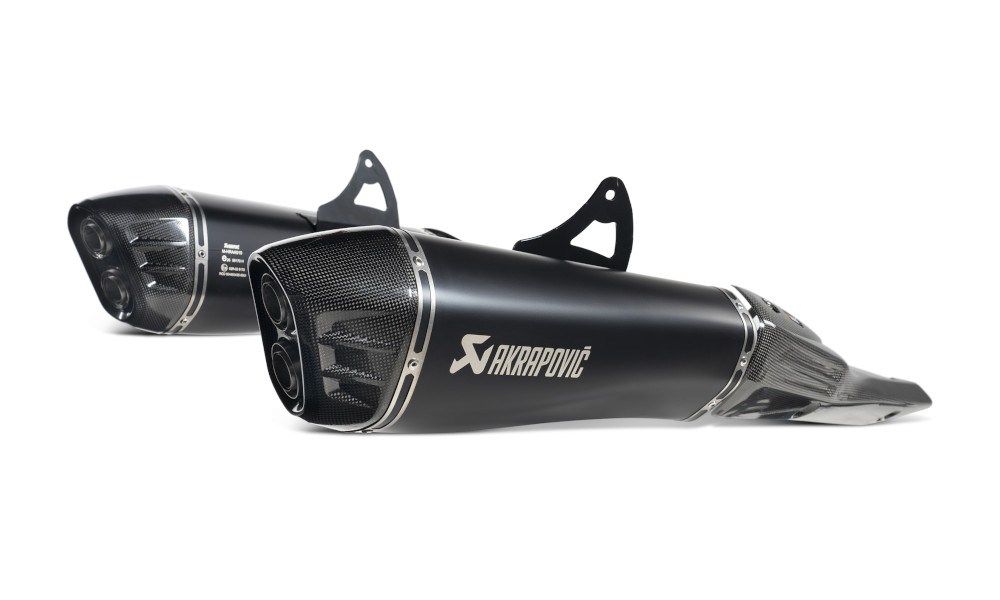 COPPIA SILENZIATORI NERI AKRAPOVIC OMOLOGATI SUZUKI GSX-R 1300