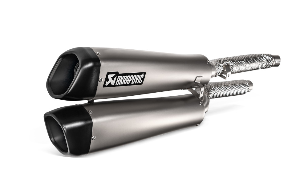 Akrapovic Paire de silencieux Titane homologué avec embout en carbone pour Triumph Scrambler 1200