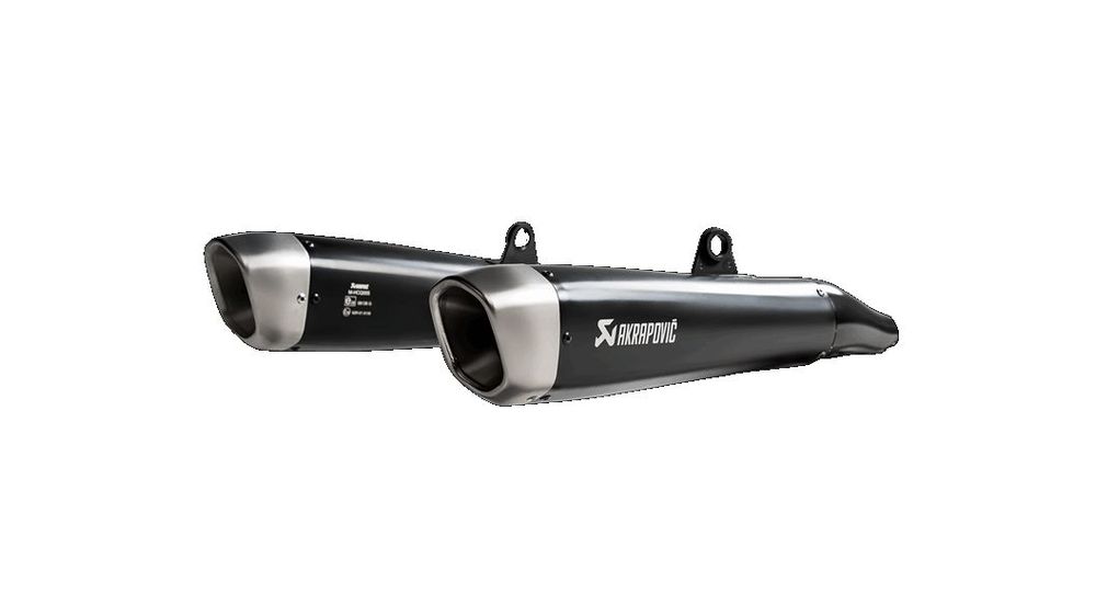 AKRAPOVIC PAIR OF SILENCER BLACK TITANIUM APPROVED TRIUMPH STREET TWIN